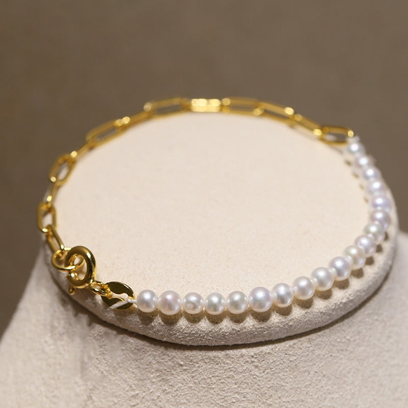 Chic AB Style Chain Pearl Bracelet Setting-Feliz Pearl - Feliz Pearl 