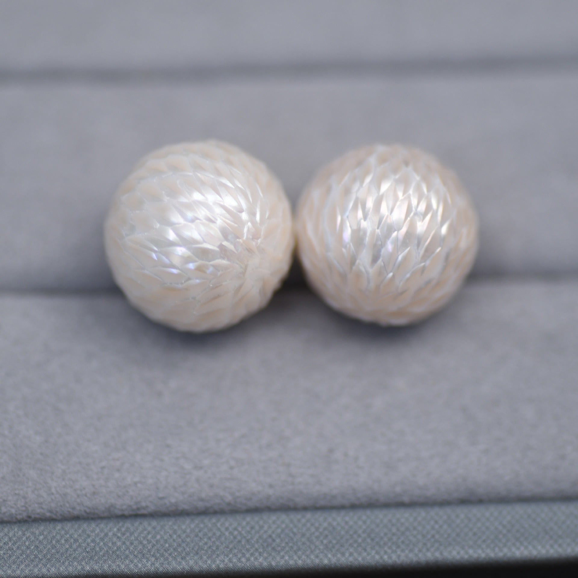 white carved edison pearls