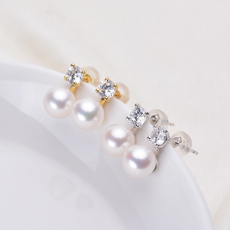 Perfect Round Freshwater Pearl Stud Earring - Feliz Pearl 