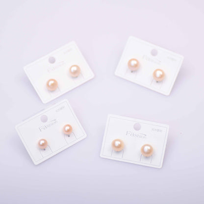 Freshwater Button Pearl Stud Earrings - Feliz Pearl 