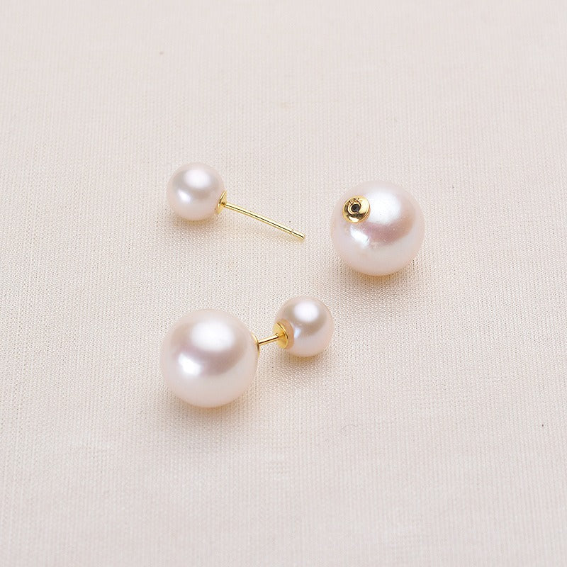 Classic Double Pearls Pearl Stud Earring - Feliz Pearl 