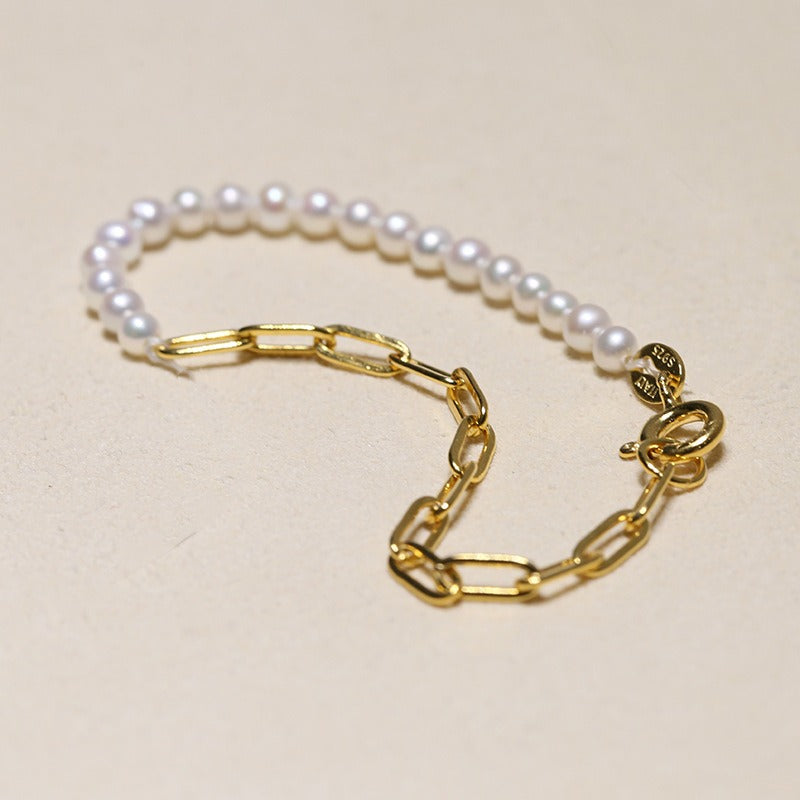 Chic AB Style Chain Pearl Bracelet Setting-Feliz Pearl - Feliz Pearl 