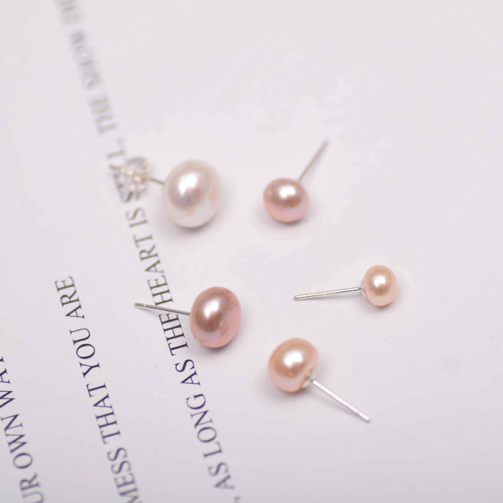 Freshwater Button Pearl Stud Earrings - Feliz Pearl 