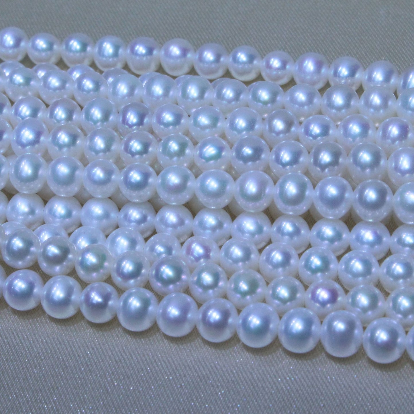 4-5mm white freshwater pearl strands