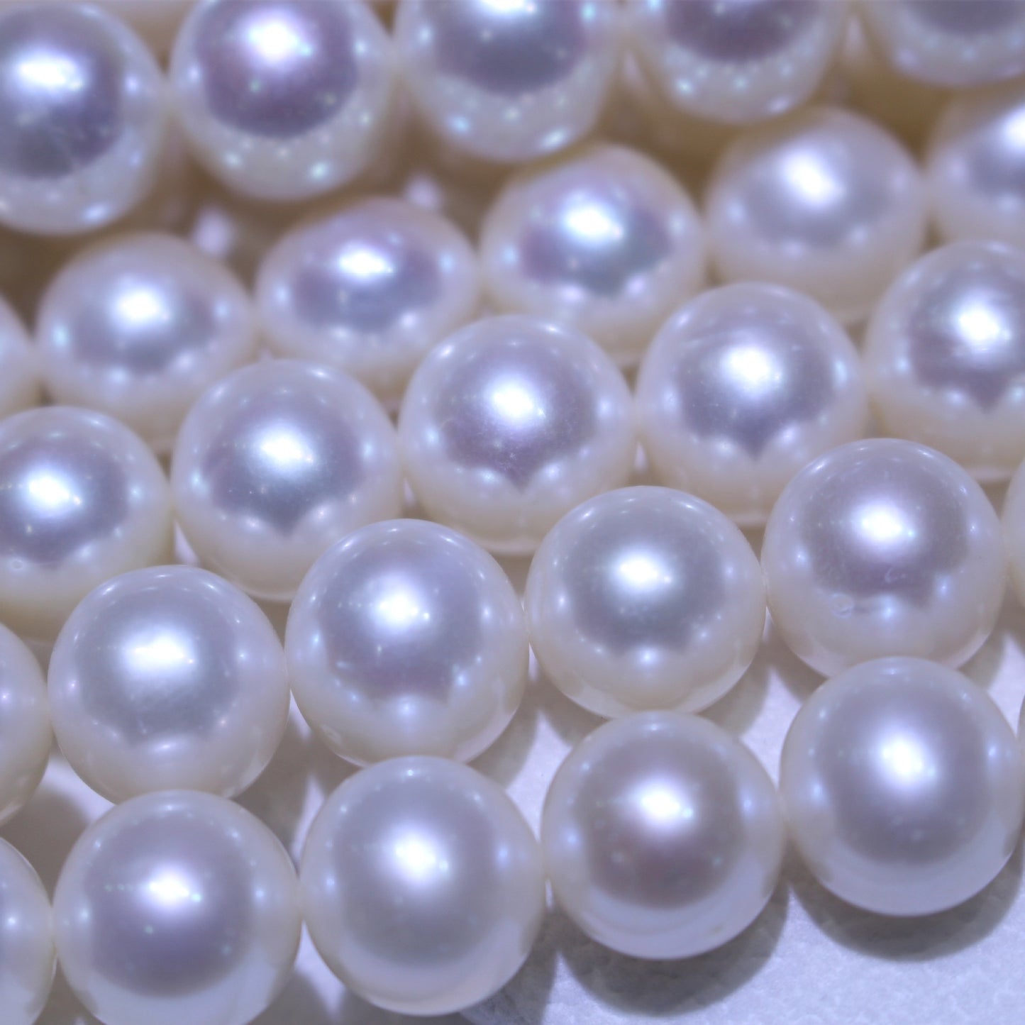 Near Round White Edison Pearl Strands