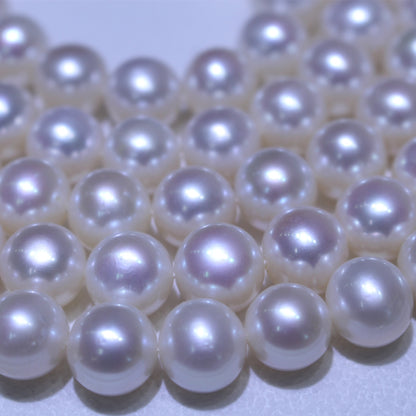 Near Round White Edison Pearl Strands