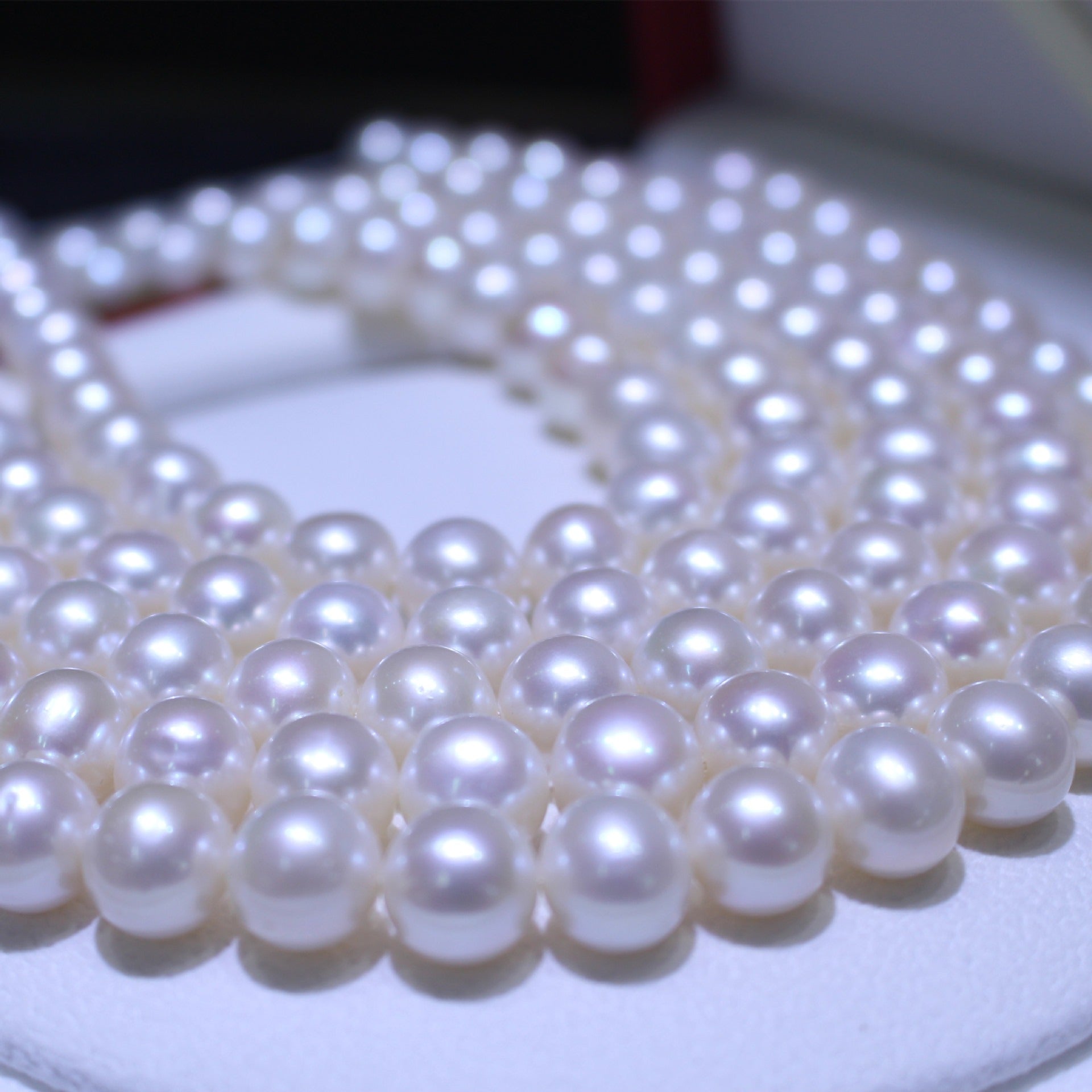 Near Round White Edison Pearl Strands