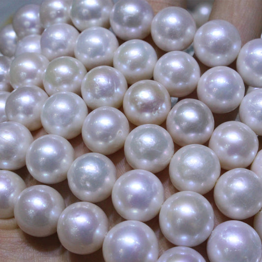 11.5-12.5mm Round White Edison Pearl Strands