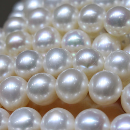 8.5-9.5mm Near Round Cultured Freshwater Pearl Strands for Necklace Making