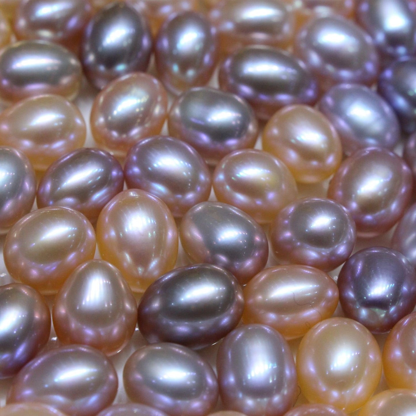 Mixed color drop shape freshwater loose pearls