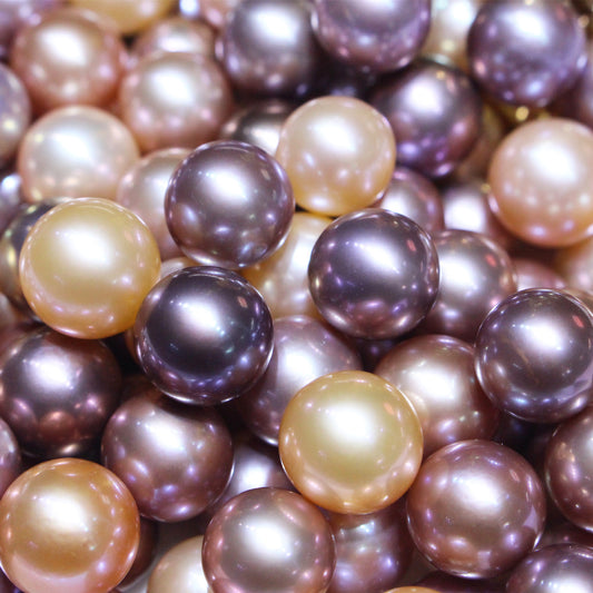 Mixed natural color round shape edison loose pearls