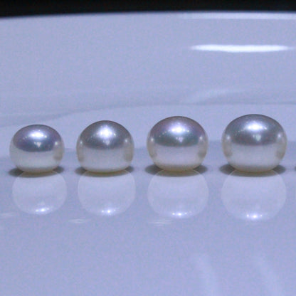 White color freshwater button shape loose pearls