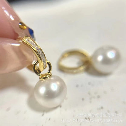 10-11mm Cultured Edison Pearl Huggie Earring - Feliz Pearl 