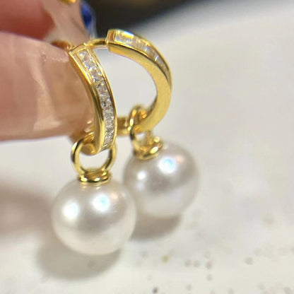 10-11mm Cultured Edison Pearl Huggie Earring - Feliz Pearl 