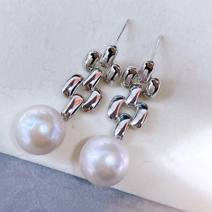 11-12mm Cultured White Edison Pearl Earring - Feliz Pearl 