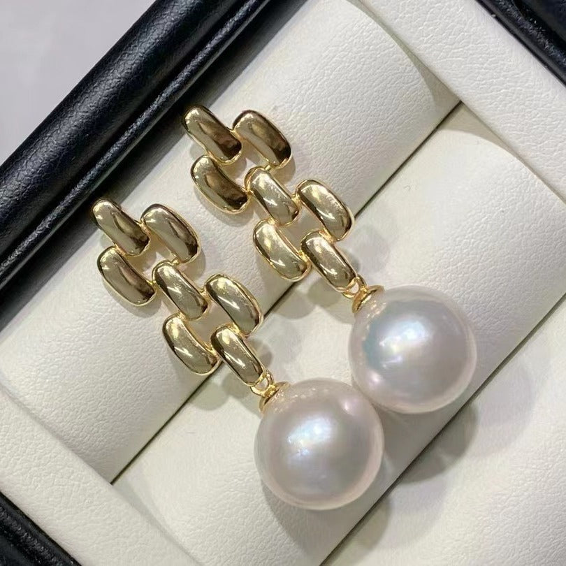 11-12mm Cultured White Edison Pearl Earring - Feliz Pearl 