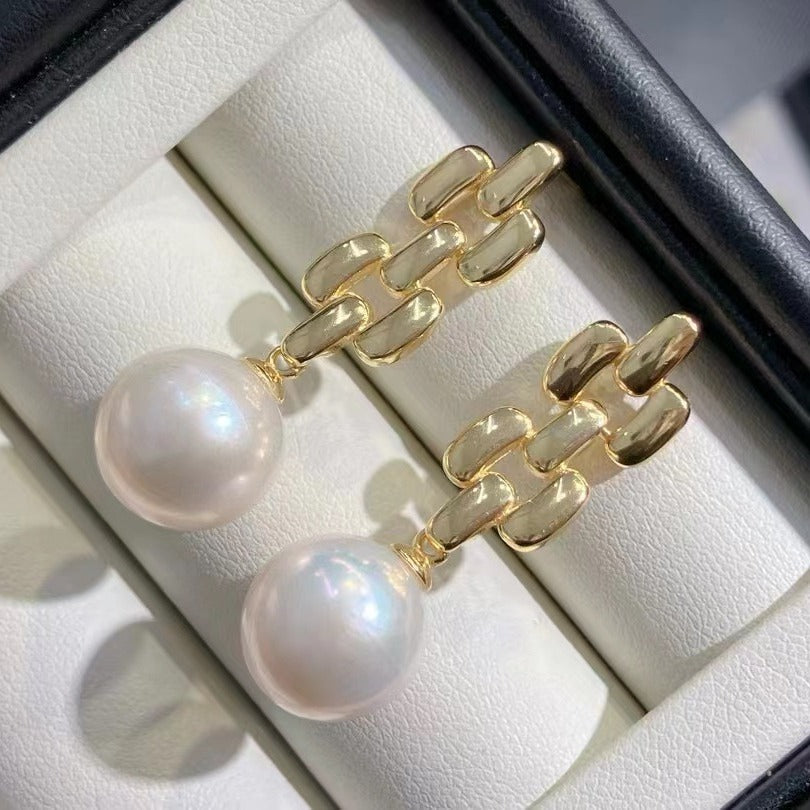 11-12mm Cultured White Edison Pearl Earring - Feliz Pearl 