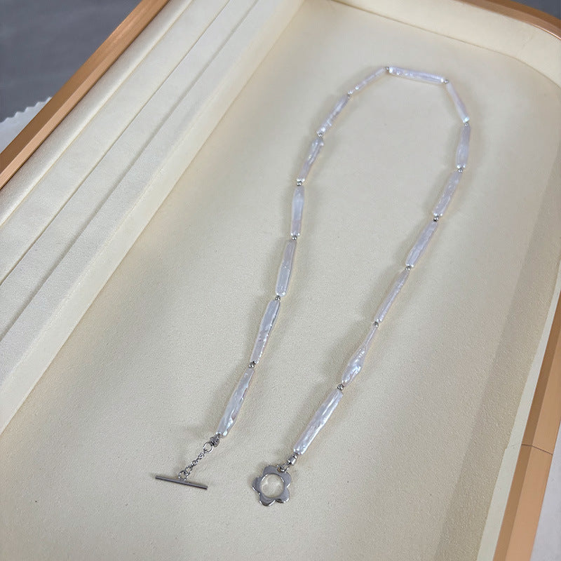 Women Baroque Stick Pearl Necklace