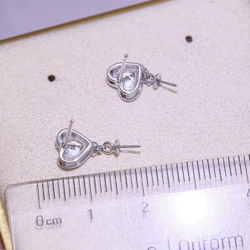 Luxury Heart Pearl Earring Mounitng 