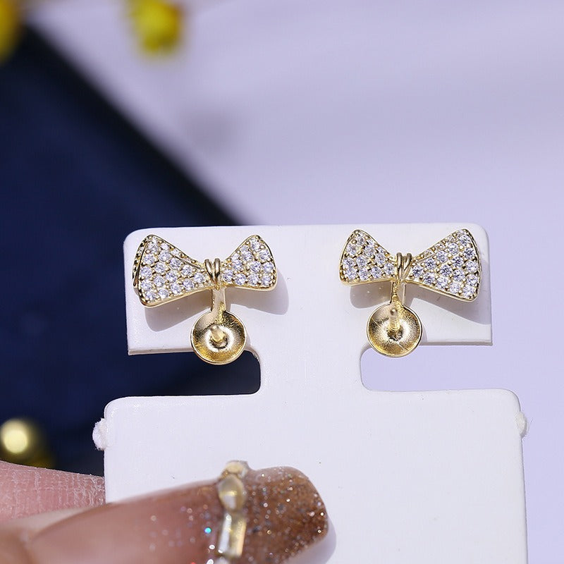 Luxury Women Bow Knot Pearl Stud Earring