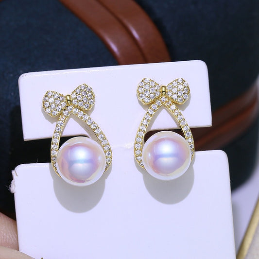 Lovely CZ Women Pearl  Dangle Earring Setting