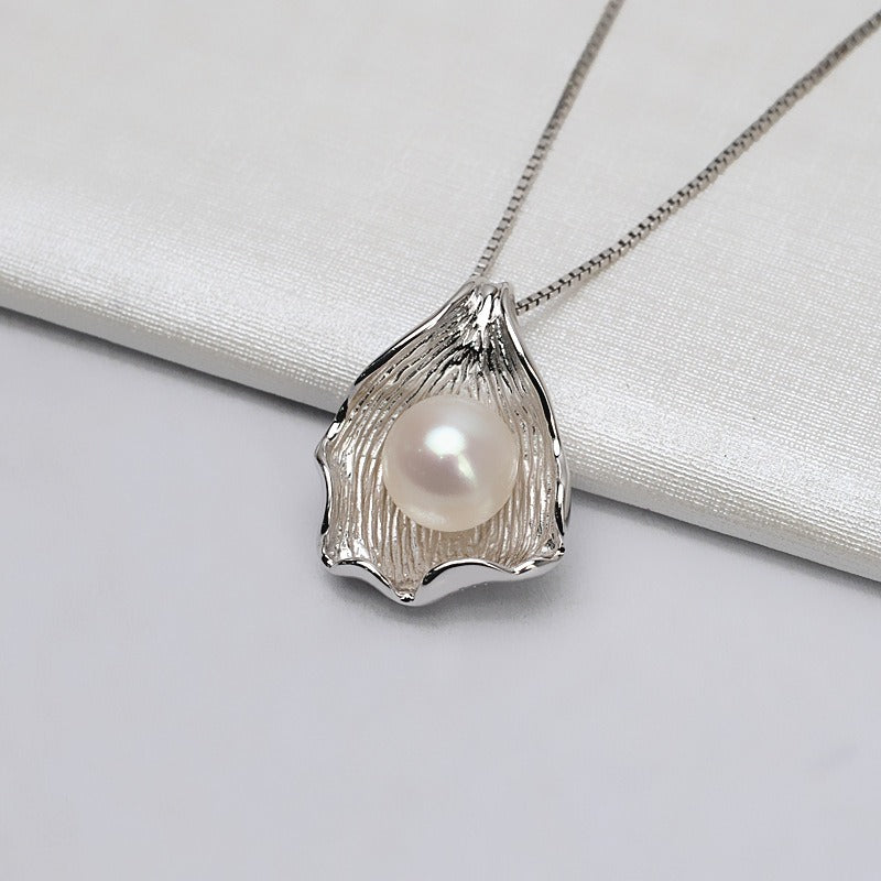 S925 Sterling Silver Shell Pearl Pendant Setting