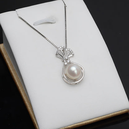 Silver Lucky Bag Pearl Pendant Settings