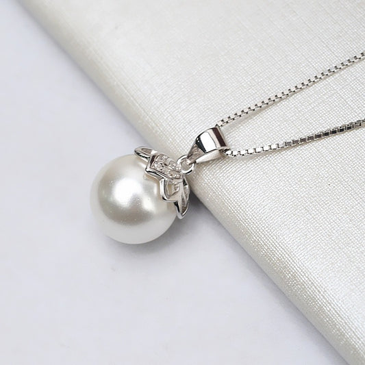 S925 Silver Classic Pearl Pendant Setting