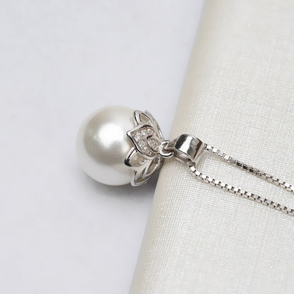 S925 Silver Classic Pearl Pendant Setting