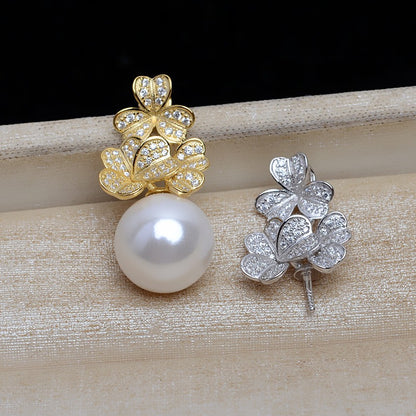 S925 Silver Blossom Flower Pearl Pendant Setting