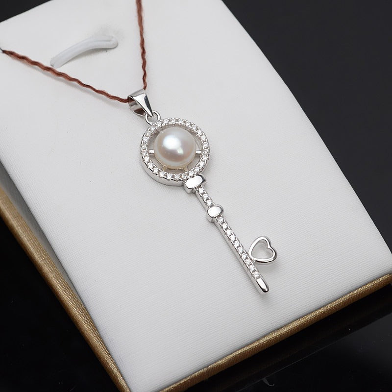 Silver Luxury Key Pearl Pendant Mounting