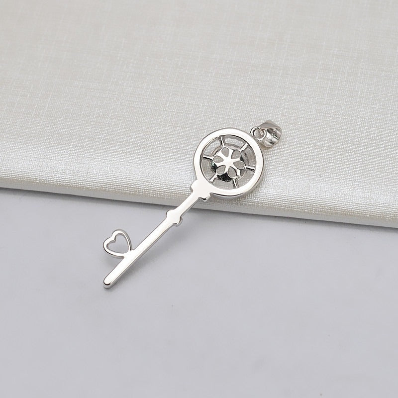 Silver Luxury Key Pearl Pendant Mounting