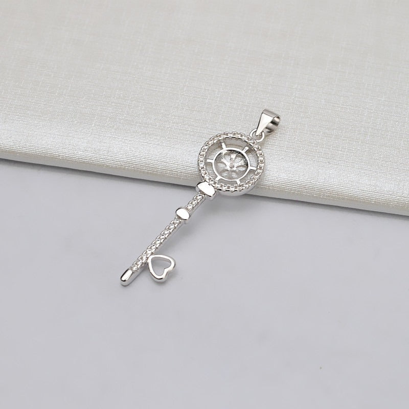 Silver Luxury Key Pearl Pendant Mounting