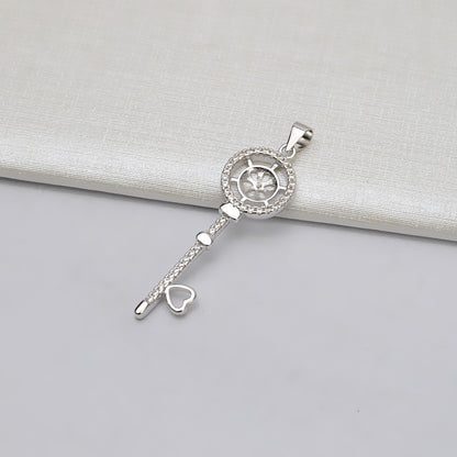 Silver Luxury Key Pearl Pendant Mounting