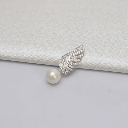 S925 Sivler Angel Wing Pearl Pendant Setting