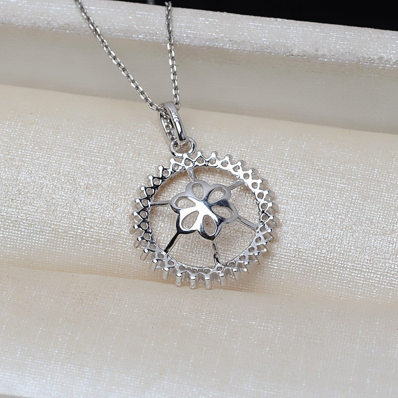 DIY Women Sunflower Pearl Pendant Setting