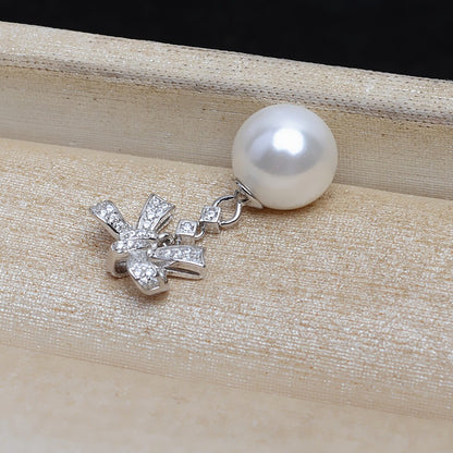 S925 Silver Luxury Bow Tie Pearl Pendant Setting