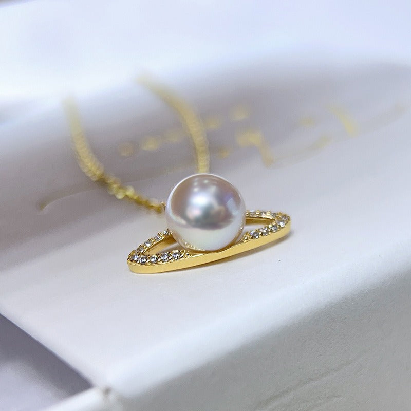 Feliz Pearl CZ Planet Pearl Pendant Setting-Pearl Jewelry Supplier