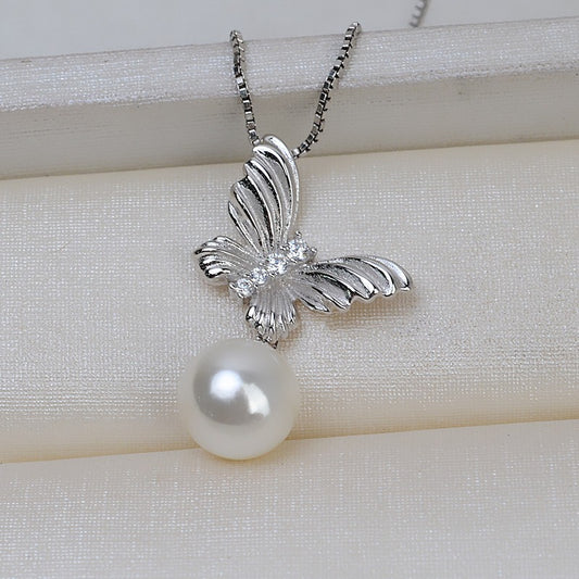 S925 Silver Butterfly Pearl Pendant Setting