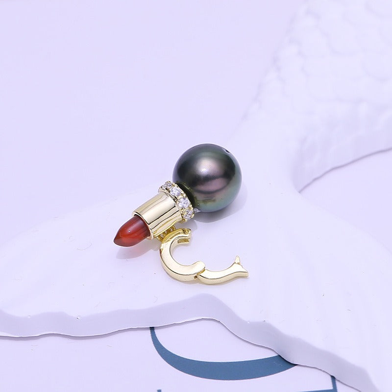 Women Lipstick Pearl Pendant Setting