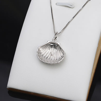 S925 Silver Shell Design Pearl Pendant Setting