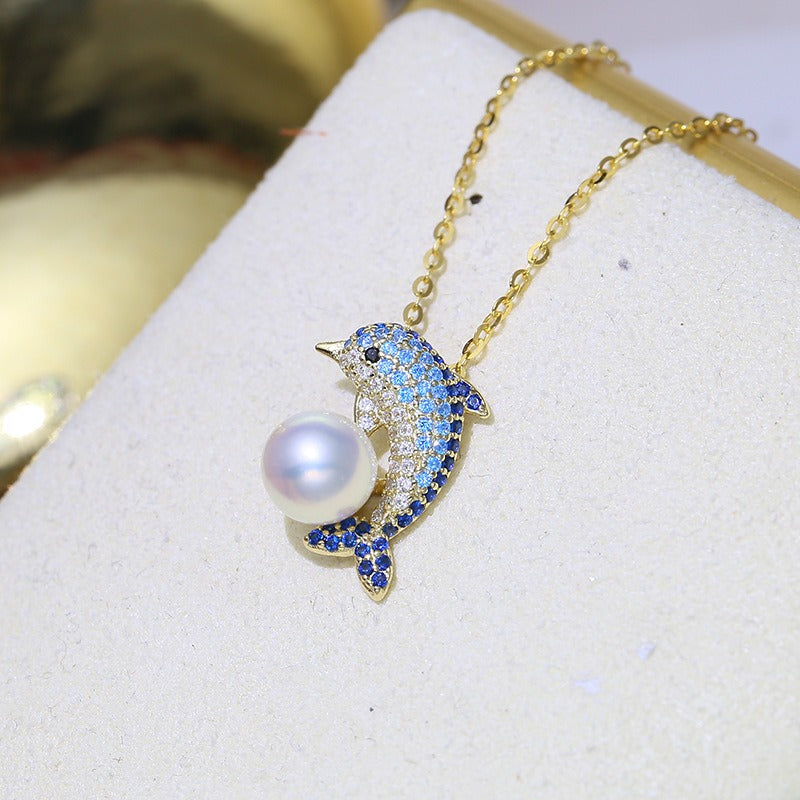 Lovely Dolphin Pearl Pendant Mounting 