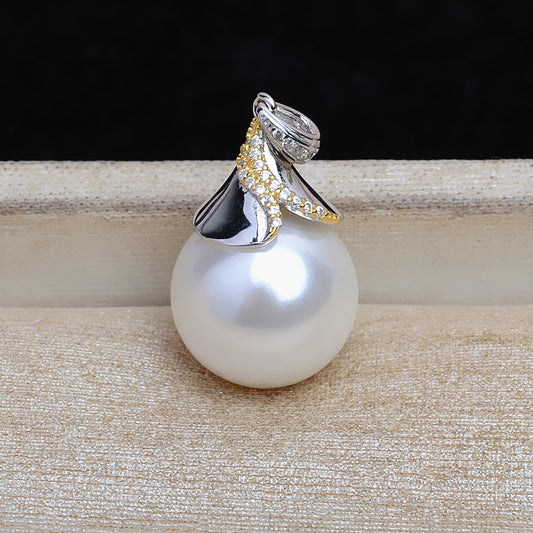 S925 Silver Classic Pearl Pendant Setting DIY