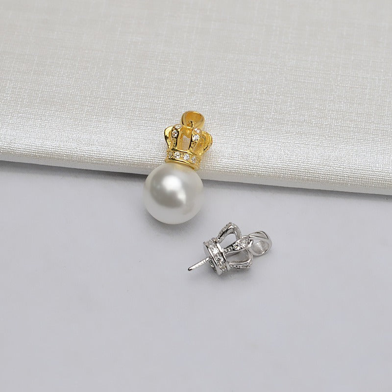 Women Luxury Crown DIY Pearl Pendant Setting