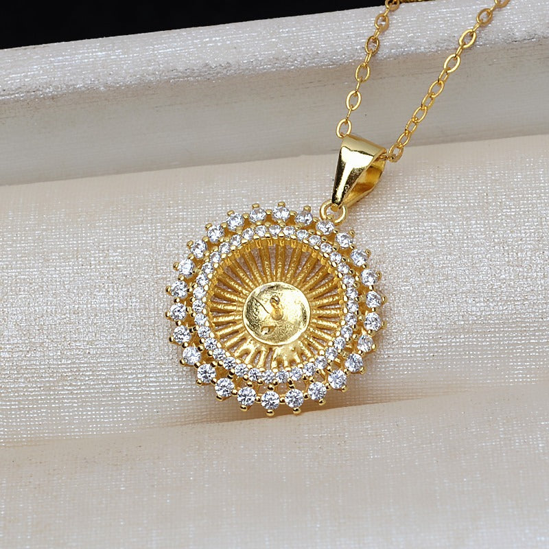 Factory Price Sunflower Pearl Pendant Setting