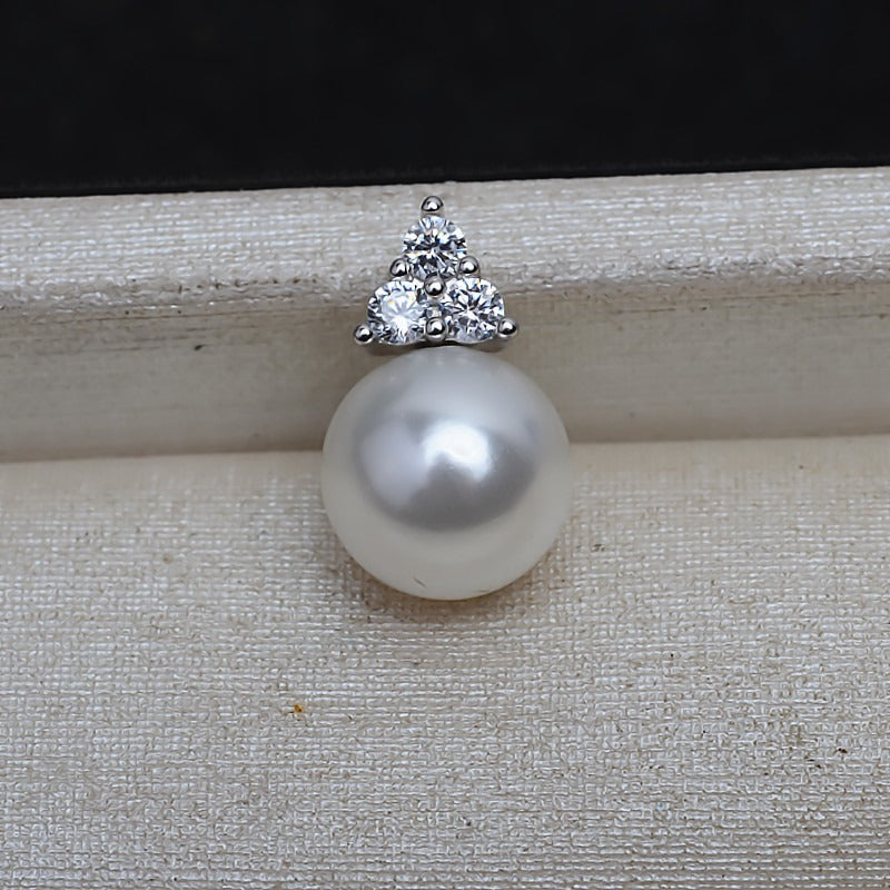 Luxury CZ Triangle Pearl Pendant Mounitng