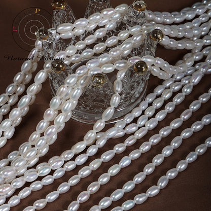 white rice pearl strands