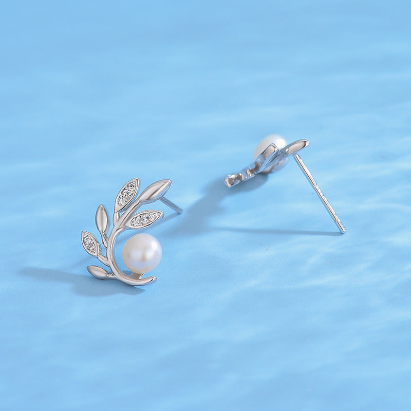 Wholesale Olive Branch Pearl Earring Setting-Feliz Pearl - Feliz Pearl 