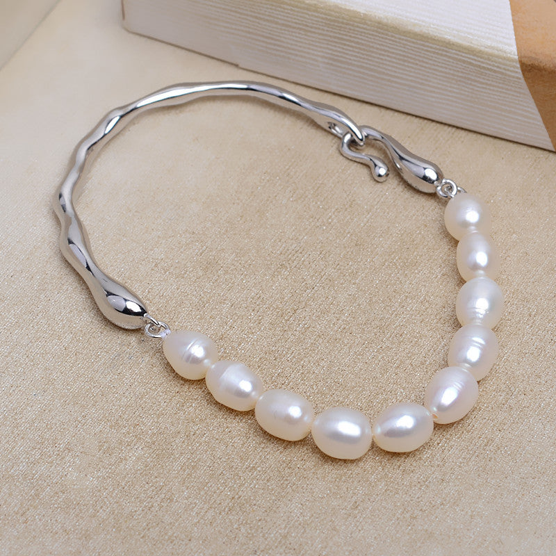 Vintage AB Style Pearl Bracelet S925 Silver Bracelet Setting - Feliz Pearl 