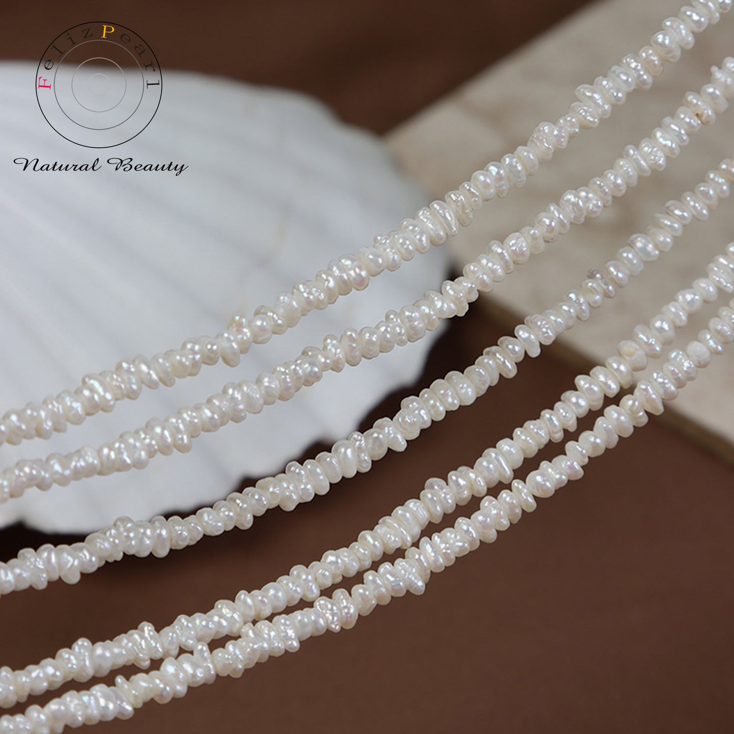 freshwater keshi pearl strand